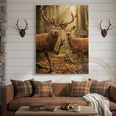 Maxcorners Funny Deer Dating Canvas Wall Art - First Date Complicated Humor Print