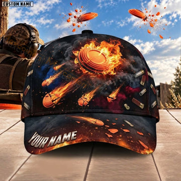 Maxcorners Trap & Skeet Shooting Exploding Clay Target Firestorm Personalized Name 3D Cap