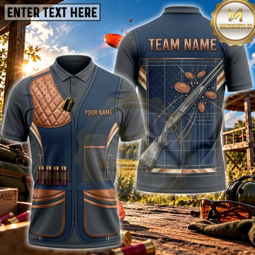 Maxcorners Clay Shooting Minimal Orange Target Utility Vest Personalized Name 3D Unisex Shirt