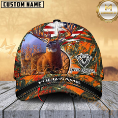 Maxcorners Patriotic Buck Camo Hunting Cap Multicolor Pattern Personalized 3D Cap