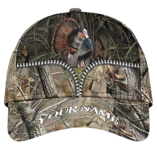 Maxcorners Custom Camo Turkey Hunting 3D Baseball Cap, Custom Turkey Caps Hats LM0402