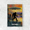 Maxcorners Fishing UFO Lake Bigfoot Silhouette Personalized Name 3D Poster