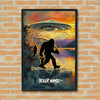 Maxcorners Fishing UFO Lake Bigfoot Silhouette Personalized Name 3D Poster