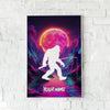Maxcorners Fishing Neon Moon Bigfoot Silhouette Personalized Name 3D Poster