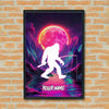 Maxcorners Fishing Neon Moon Bigfoot Silhouette Personalized Name 3D Poster