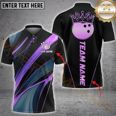 Maxcorners Bowling Golden Strike Multicolor Customized Name, Team Name 3D Shirts