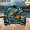 Maxcorners Fishing Smoke Hook Personalized Name 3D Cap
