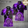 Maxcorners Darts Shirt – Grim Reaper Fire Dartboard Darts Game Design – Multioptions Personalized Name, Team Name 3D Shirt (4 Colors)