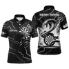 Maxcorners Custom Men's Dart Shirt – Black & White Lightning Cobra Design – Personalized Dart Team Jersey LM154