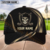Maxcorners Golf Skull Crossed Clubs Badge Personalized Name 3D Cap (4 Colors)