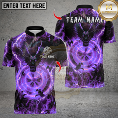 Maxcorners Darts Thunder Lightning Dragon With Dartboard Multicolor Customized Name, Team Name 3D Shirts