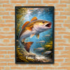 Maxcorners Bass Fishing Underwater Action Scene Personalized Name 3D Poster