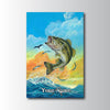 Maxcorners Bass Fishing Dynamic Ocean Jump Illustration Personalized Name 3D Poster