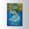 Maxcorners Bass Fishing Underwater School Scene Personalized Name 3D Poster