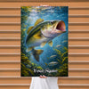 Maxcorners Bass Fishing Freshwater Underwater Illustration Personalized Name 3D Poster