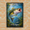 Maxcorners Bass Fishing Freshwater Underwater Illustration Personalized Name 3D Poster