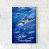Maxcorners Tuna Fishing Ocean Splash Action Illustration Personalized Name 3D Poster