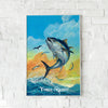 Maxcorners Tuna Fishing Deep Ocean Blue Illustration Personalized Name 3D Poster