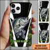Maxcorners Fishing Honeycomb Green Camo Personalized Name 3D Phone Case (12 Fish Species)
