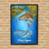 Maxcorners Redfish Fishing Underwater Predator Illustration Personalized Name 3D Poster