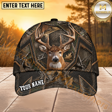 Maxcorners Deer Hunting Geometric Camo Personalized 3D Cap