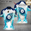 Maxcorners Flaming 8-Ball Billiards Personalized Name, Team Name 3D Shirt (4 Colors)