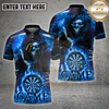 Maxcorners Darts Shirt – Grim Reaper Fire Dartboard Darts Game Design – Multioptions Personalized Name, Team Name 3D Shirt (4 Colors)