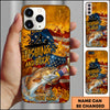 Maxcorners Fishing Phone Case And Beer Golden Splash Design Personalized Name 3D Phone Case (10 Fish Species)