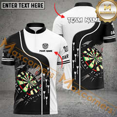 Maxcorners Broken Dartboard Darts Jersey Customized Name, Team Name 3D Polo Shirt