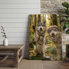 Maxcorners Funny Wolf Selfie Canvas Wall Art - Forest Pack Humor Print