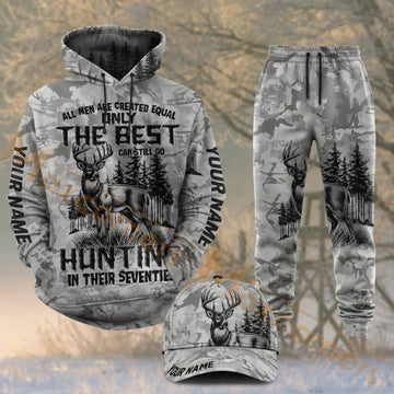 Maxcorners Hunting Whitetail Deer The Best Hunting Forest Personalized 3D Combo Hoodie, Sweatpants Set & Cap