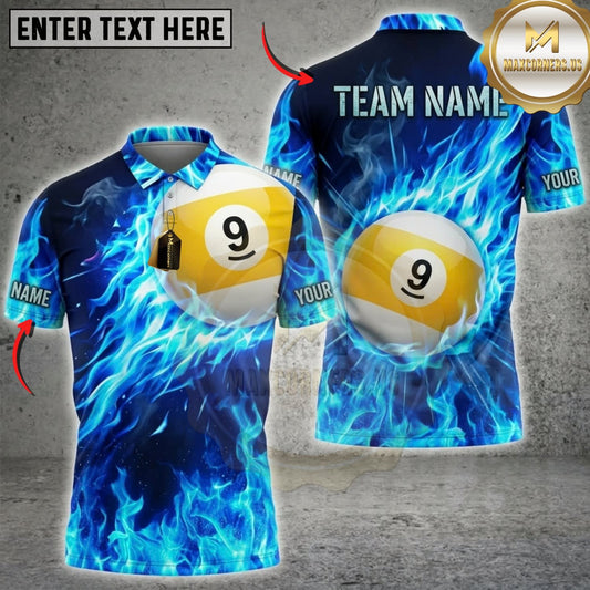 Maxcorners Billiards Purple Lightning Storm 9 Ball Multicolor Customized Name, Team Name 3D Shirts ( 4 Colors )