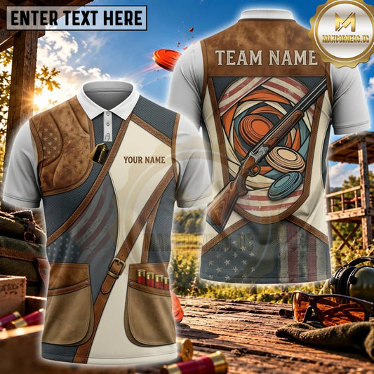 Maxcorners Clay Shooting Vintage Clay Target Orbit Vest Personalized Name 3D Unisex Shirt