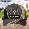 Maxcorners Golf Skull Crossed Clubs Badge Personalized Name 3D Cap (4 Colors)