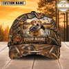 Maxcorners Dog Hunting And Duck Sunset Marsh Landscape Camo Personalized Name 3D Cap