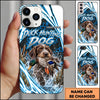 Maxcorners Duck Hunting Golden Retriever Electric Blue Hexagon Splash Personalized Name 3D Phone Case - Boykin Spaniel