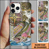 Maxcorner Fishing Compass Water Splash Personalized Name 3D Phone Case (10 Fish Species)
