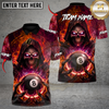 Maxcorners Ghostly Reaper 8-Ball Fire Strike Billiards Multicolor Customized Name Team Name 3D Shirts