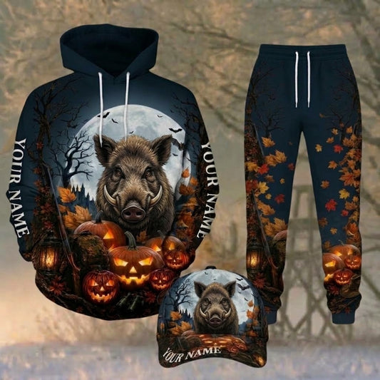 Maxcorners Hunting Halloween Spooky Night Boar Personalized 3D Shirts