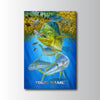 Maxcorners Mahi Mahi Fishing Underwater Hunting Scene Personalized Name 3D Poster