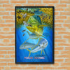 Maxcorners Mahi Mahi Fishing Underwater Hunting Scene Personalized Name 3D Poster