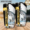 Maxcorners Fishing Tumbler Yellow Black Sport Stripe Design Personalized Name Tumbler (13 Species)