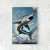Maxcorners Shark Fishing Rainbow Splash Action Personalized Name 3D Poster