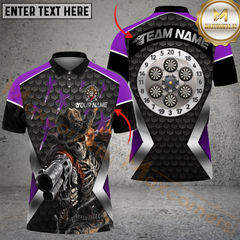 Maxcorners Darts Skull Cowboy Multicolor Customized Name, Team Name 3D Shirts
