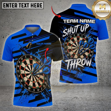 Maxcorners Darts & “Shut Up & Throw” Speed Stripe Graphic Multicolor Customized Name, Team Name 3D Shirts