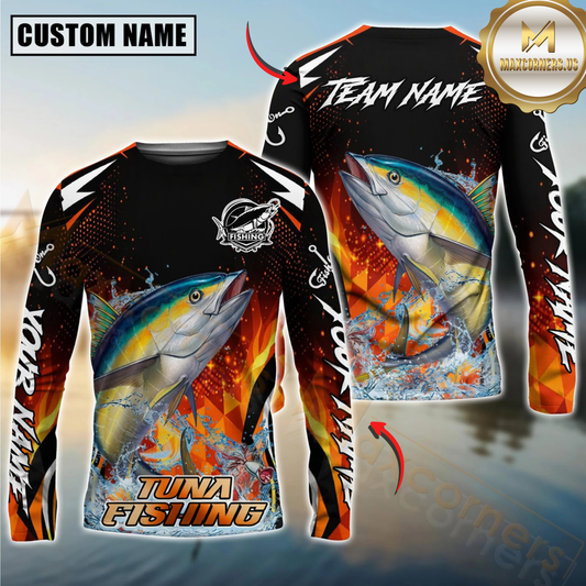 Maxcorners Fishing Fire Touch Custom Name & Team Name 3D Shirts