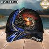 Maxcorners Fishing Skull Angler Blue Wave Personalized 3D Cap