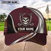 Maxcorners Golf Skull Crossed Clubs Badge Personalized Name 3D Cap (4 Colors)