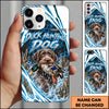 Maxcorners Duck Hunting Golden Retriever Electric Blue Hexagon Splash Personalized Name 3D Phone Case - German Wirehaired Pointer