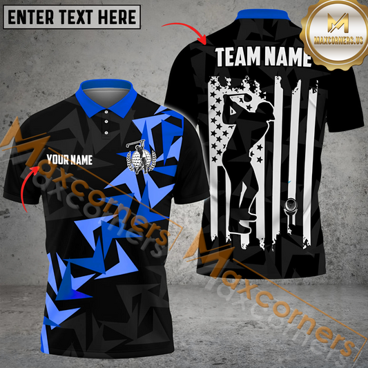 Maxcorners Golf Fallen Leaves Multicolor Option Customized Name, Team Name 3D Polo Shirt